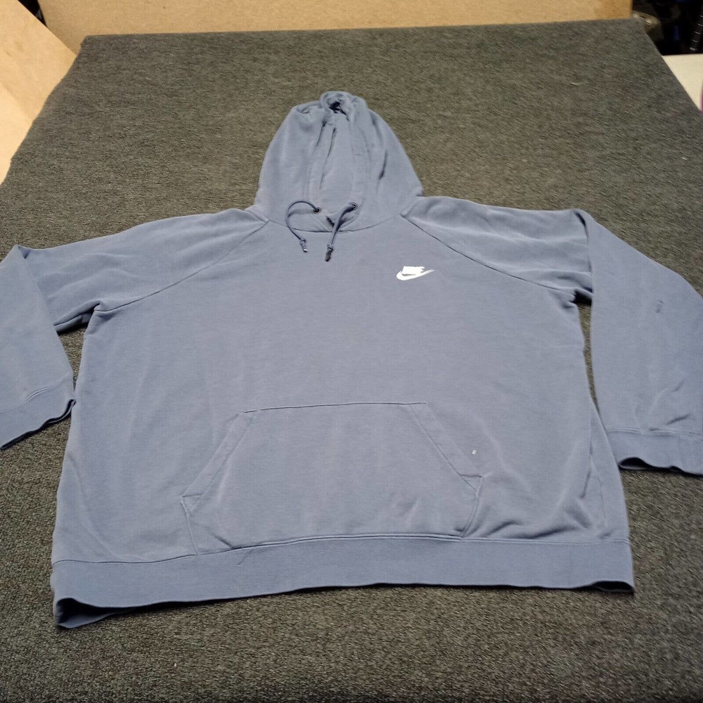 Vintage Nike Hoodie Adult XXL‎ 2XL Blue Pullover Sweater Streetwear Swoosh